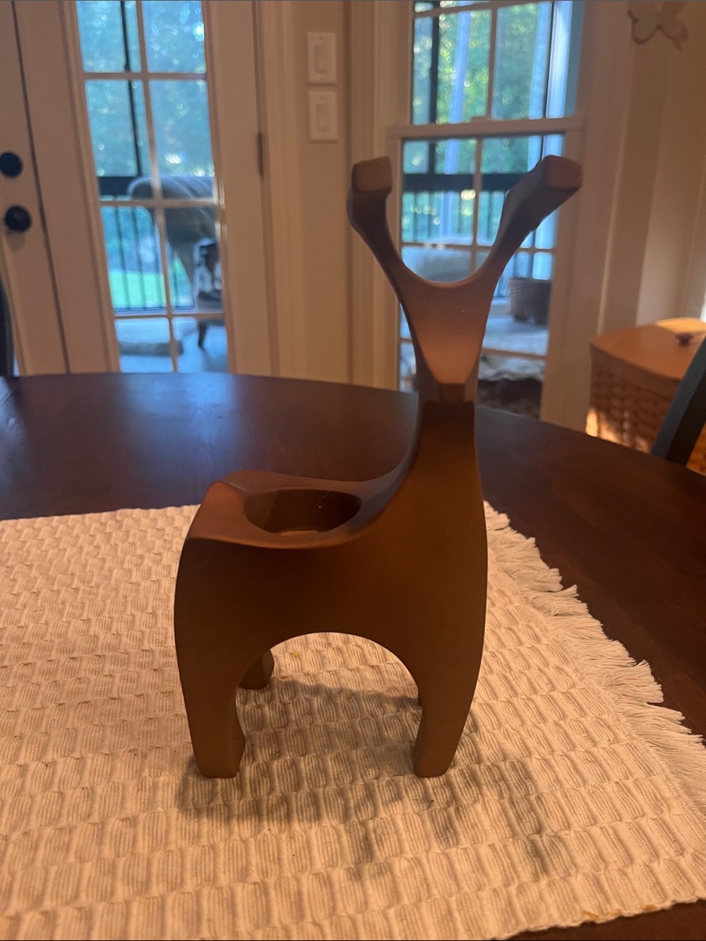 Partylite Reindeer Tea Light Holder - Brown